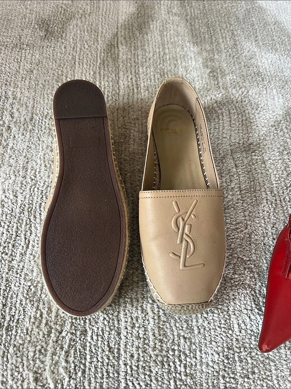 Saint Laurent Cassandre Logo-Embossed Leather Espadrilles Cassandre Espadrilles - Picture 2 of 2